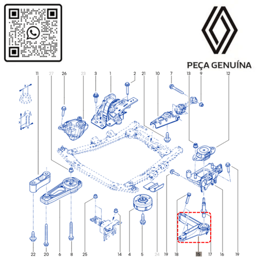 RN 39071R 112339071R SUPORTE DE ALUMINIO DO COXIM DO CAMBIO AUTOMATICO DP0 DUSSANLOGCAP 3